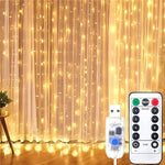 guirlande lumineuse led rideau décoration mariage noël usb télécommande blanc multicolore murale intérieure