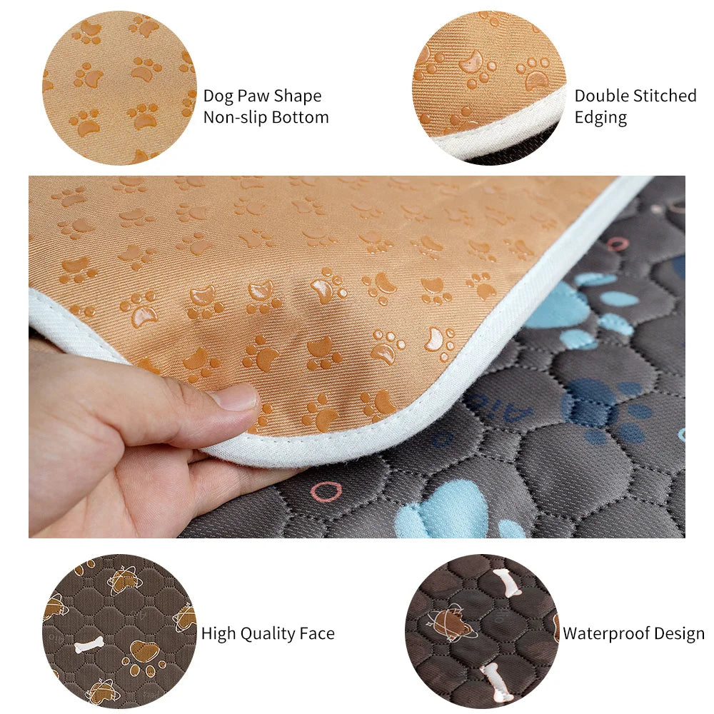 tapis absorbant imperméable chien chat motif pattes coeur lavable antidérapant intérieur moderne bleu