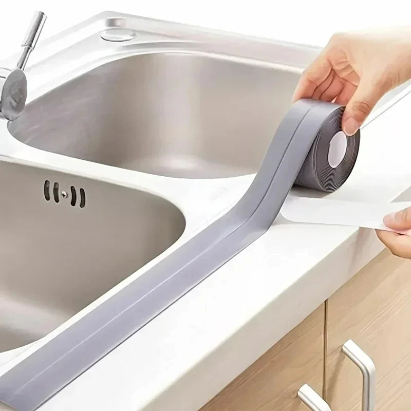 ruban adhésif autocollant blanc gris salle bains baignoire douche évier étanche pvc moderne 2.2cm
