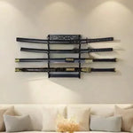 présentoir épées katana bois murales niveaux display sabres samouraï classic