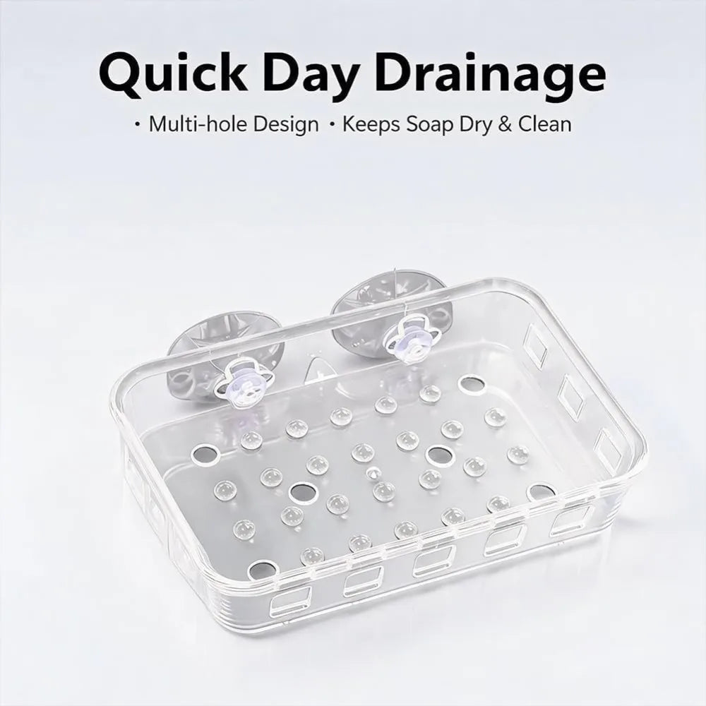 support savon transparent moderne ventouse salle bain cuisine deux pièces
