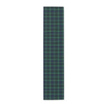 chemin table tartan blanc vert bleu decoration table champetre chic motifs ecossais assiettes blanches