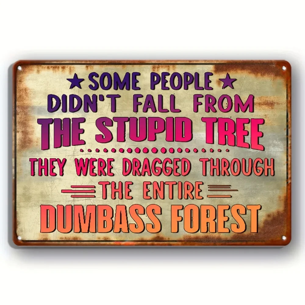 plaque décorative vintage humour texte imprimé effet vieilli beige marron violet rose orange
