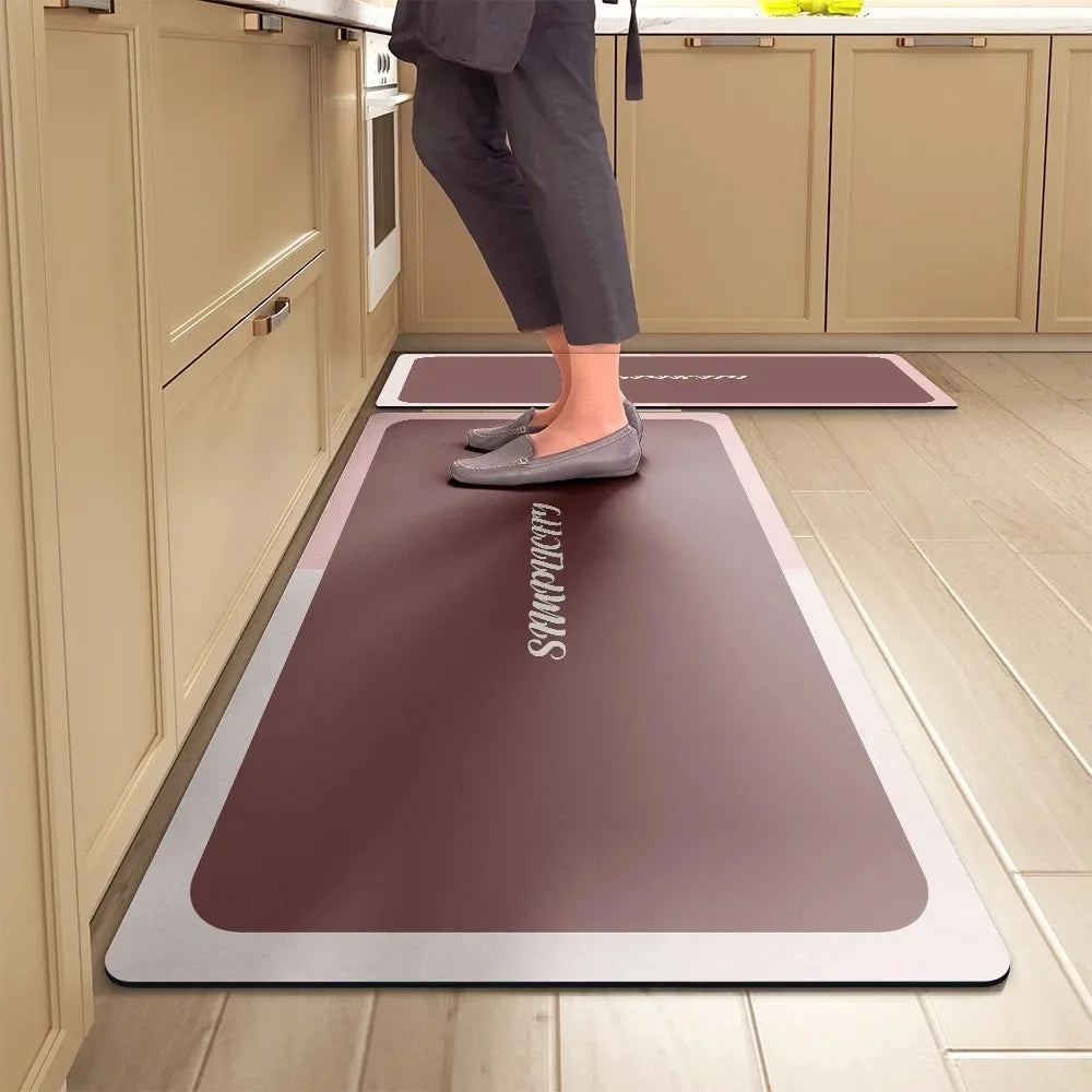 tapis sol cuisine salle bain motif floral moderne antidérapant polyester absorbant facile nettoyage