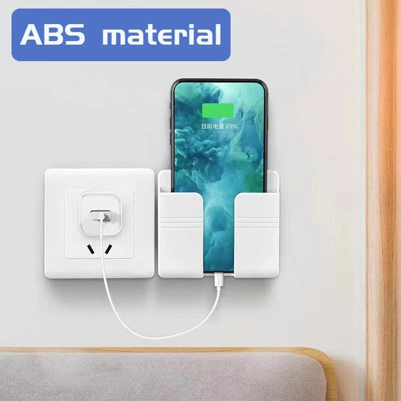 boîte rangement mural blanc moderne adhésif chargeur smartphone télécommande prise usb
