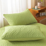 taies d'oreiller quiltées imperméables polyester blanc gris rose clair vert moderne 48x74cm
