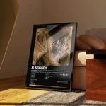 affiche moderne chien tatouages noir blanc beige décoration murale maison cadres bois