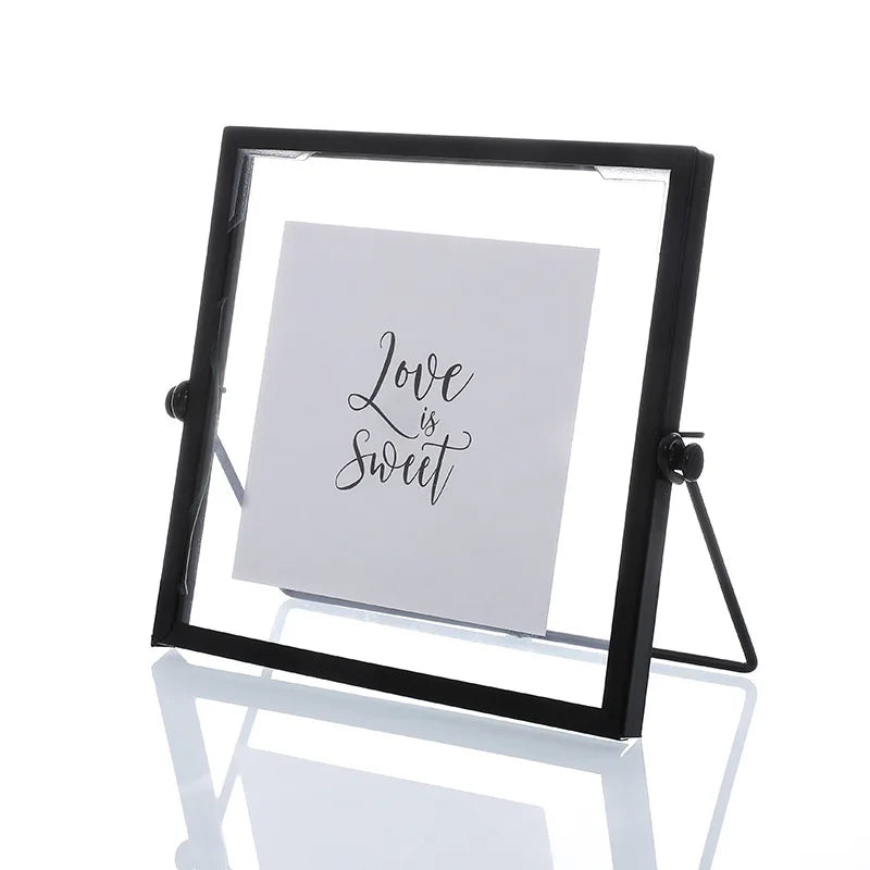cadre photo or noir support pliable minimaliste motif typographique acrylique transparent chambre