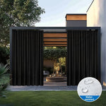 rideaux extérieurs pergola tissu plissé blanc gris translucides moderne minimaliste tringle métallique