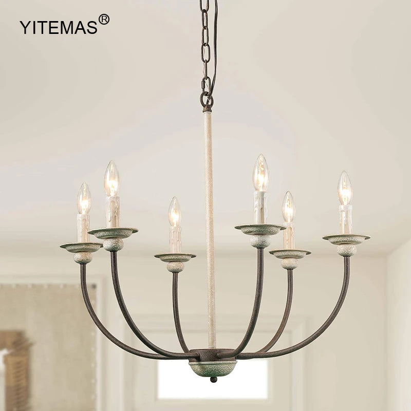 lustre classique rustique bois blanc noir lampes chaîne suspension ampoules