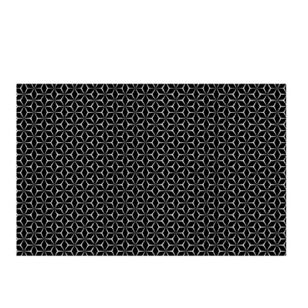 tapis protection induction silicone anti dérapant moderne motif géométrique noir 78x52cm