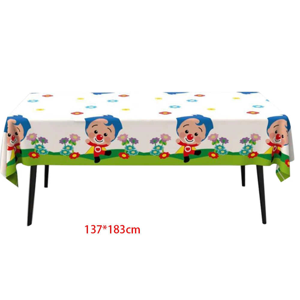 nappes festives clowns enfantins motifs fleurs géométriques tables jetables anniversaire enfants cirque