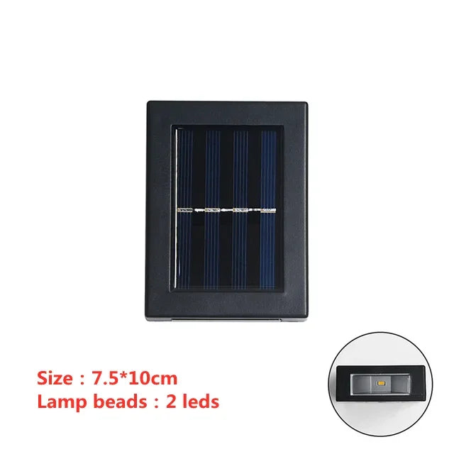 applique murale solaire moderne led noir cellules solaires bleues éclairage extérieur imperméable up down
