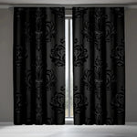 rideaux noir ornements floraux classique salon opaques polyester