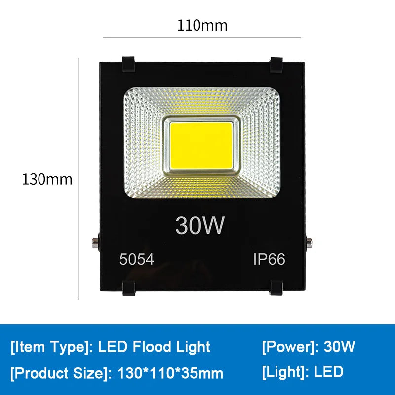 projecteur led extérieur 10w 20w 30w 50w 100w 200w ip66 moderne noir aluminium