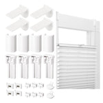 store lamelles blanc moderne rayures horizontales clips fixation poignée manœuvre