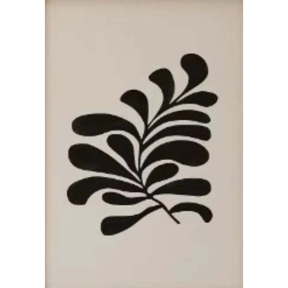 affiches art minimalistes feuilles stylisées abstraction blanche noire décoration salon moderne