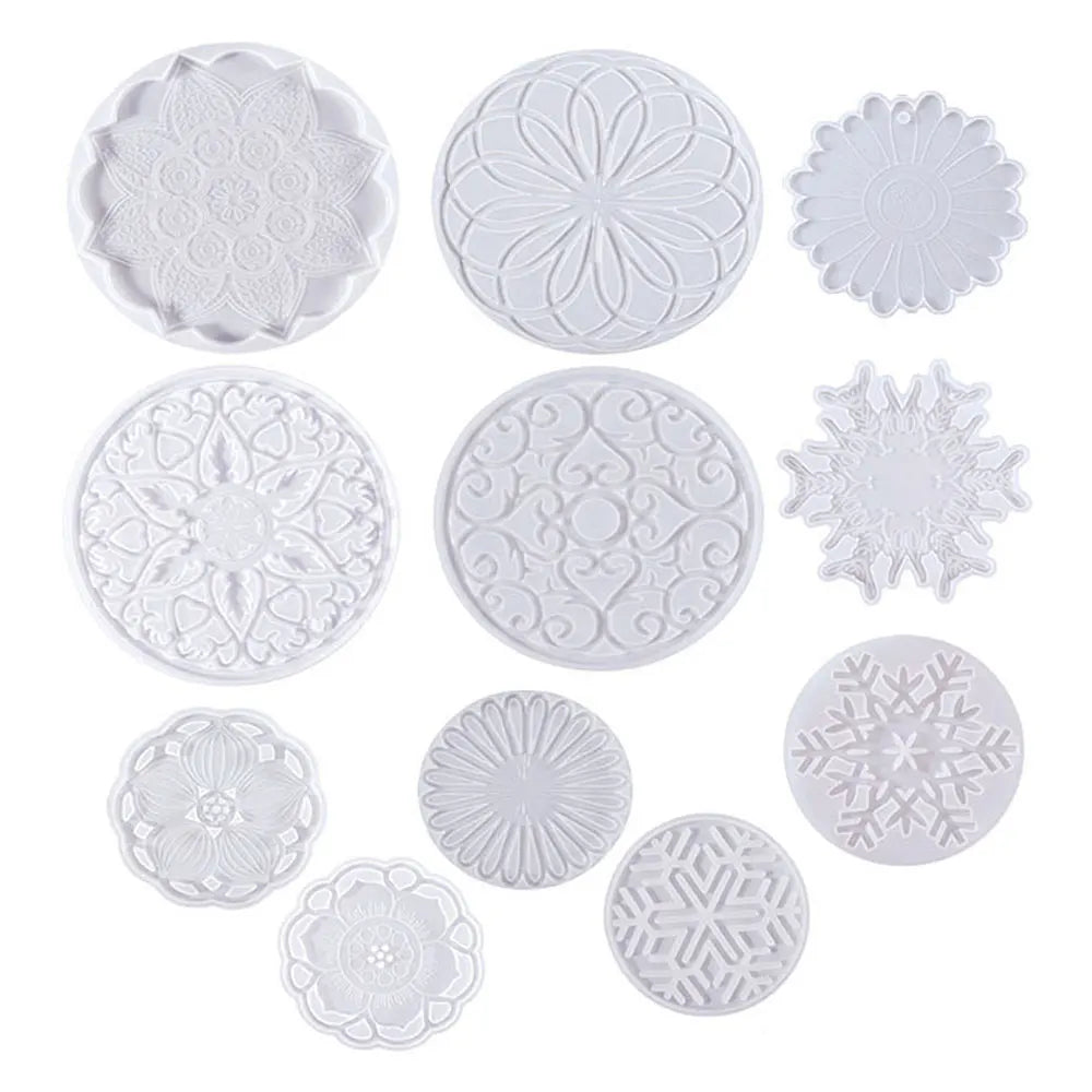 moules silicone motifs floraux flocons neige modernes decoratifs artisanat decoration intérieure