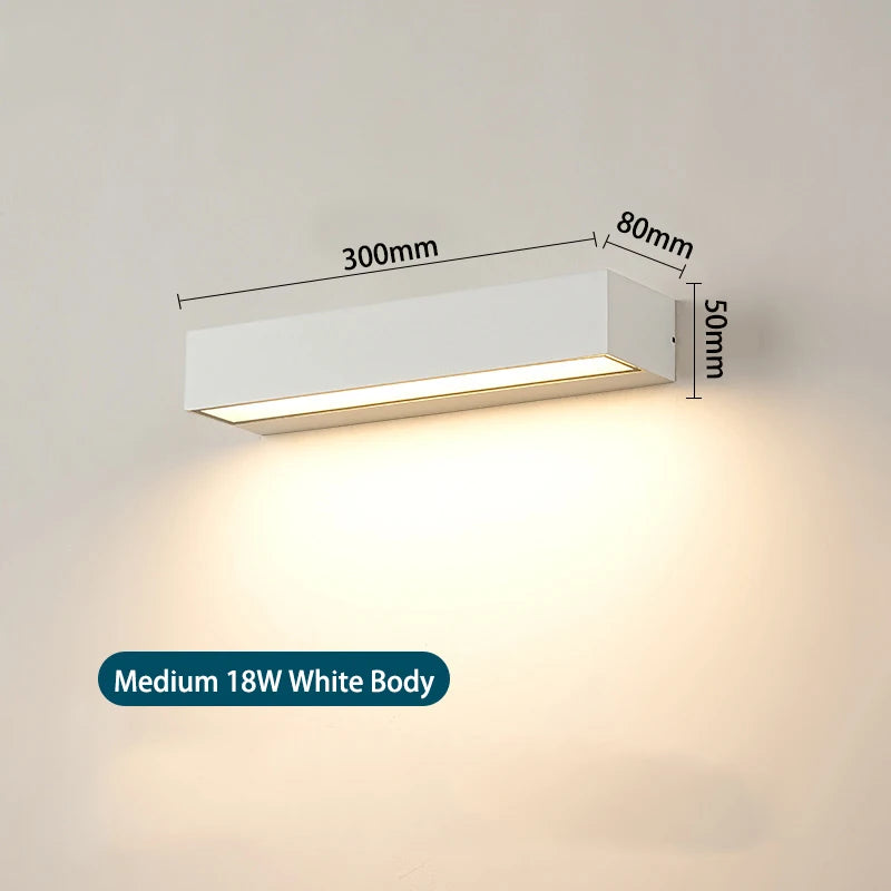applique murale led extérieure ip65 étanche noir blanc contemporaine 2492000lm