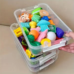boîtes rangement transparentes multi niveaux utilitaires clips verrouillage organisateur ménage minimaliste modernes