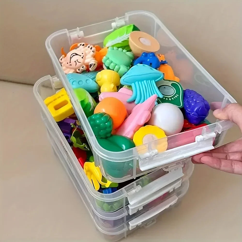 boîtes rangement transparentes multi niveaux utilitaires clips verrouillage organisateur ménage minimaliste modernes