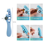 outil débouchage bouteilles bleu rose blanc texture caoutchouc perforations ergonomique vis interchangeable
