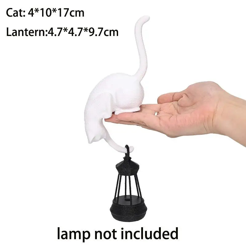 porte clés chat noir blanc lanterne décorative adhésif créatif contemporain minimaliste