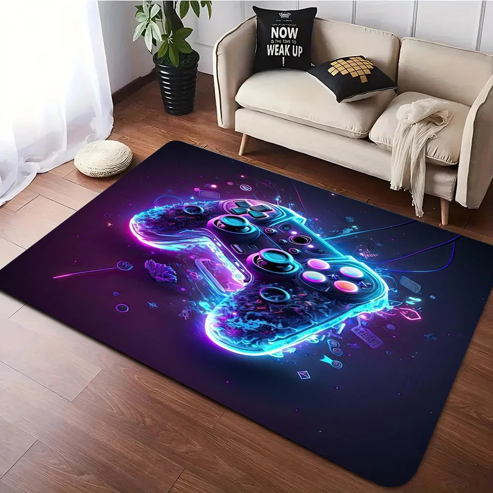 tapis jeu enfant chambre motif manette jeux vidéo velours antidérapant grande taille décoratif
