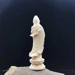statue guanyin bodhisattva résine blanche feng shui décoration intérieure lotus 12cm haute qualité chambre