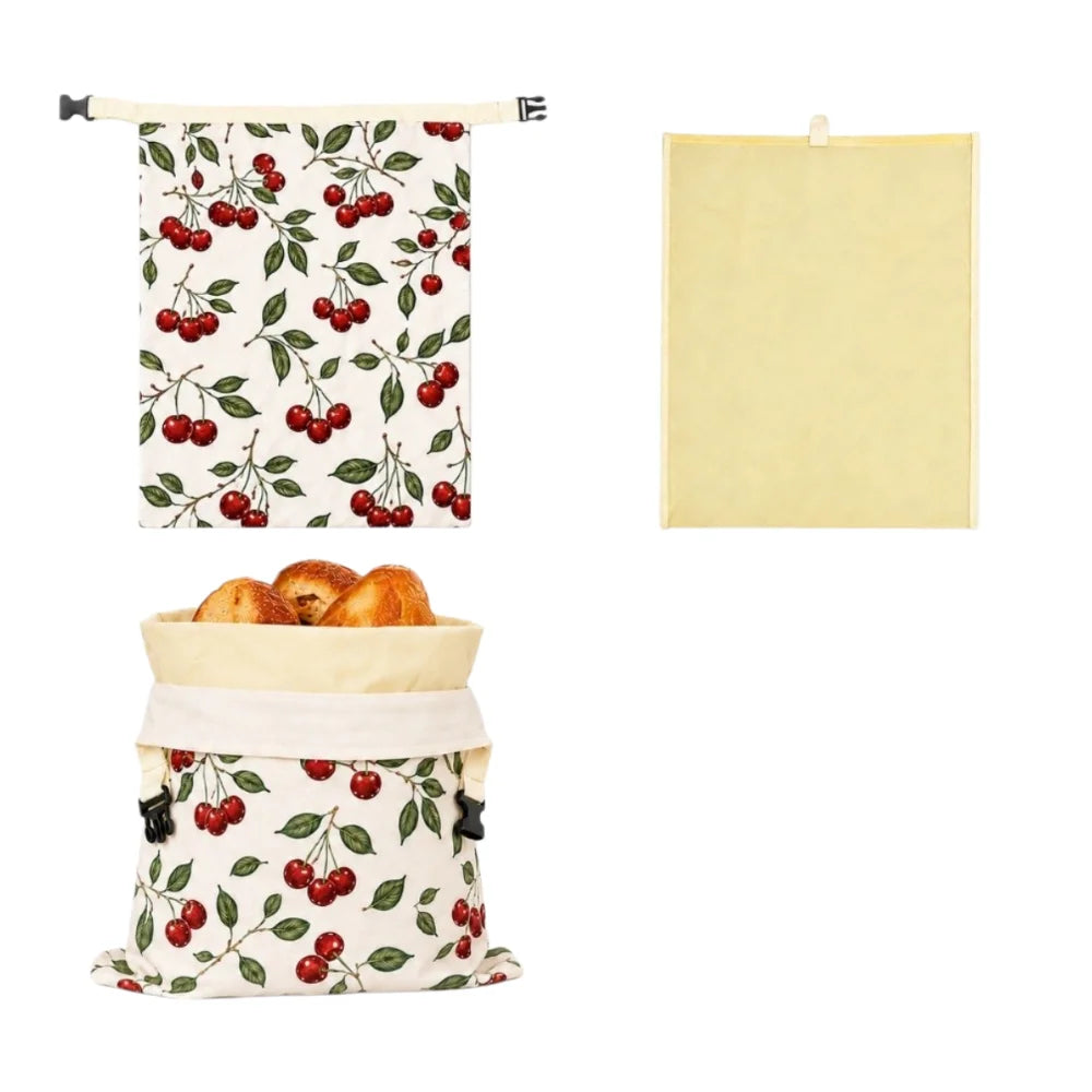 sac rangement multi usages tissu motifs floraux moderne beige jaune vert blanc boucle zip