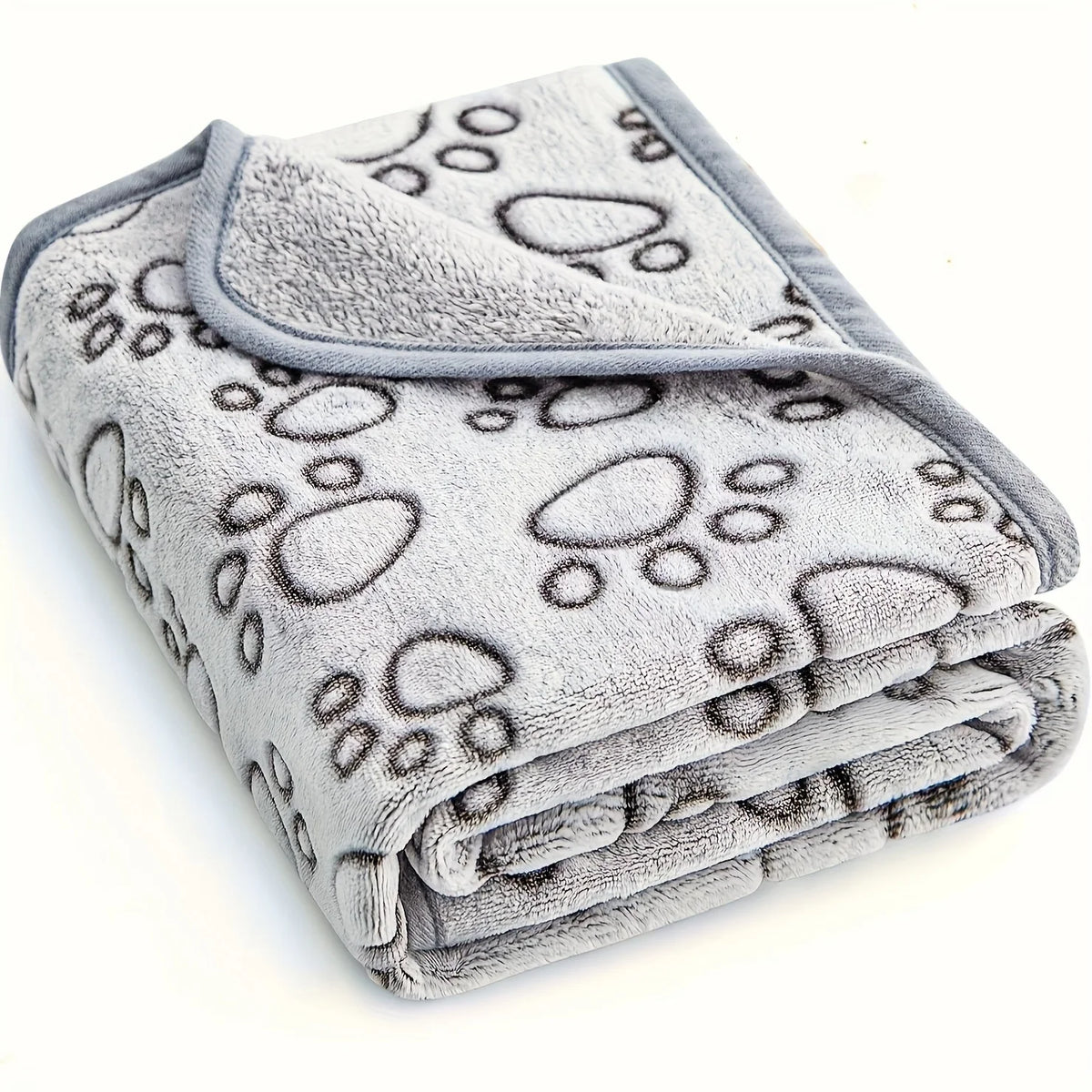 couverture douce animaux compagnie gris clair imprimé pattes animaux taille confortable