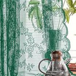 rideau vert dentelle polyester semi transparent classique 140x114cm 140x183cm 140x213cm 140x244cm