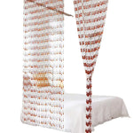 rideau marron blanc moderne hauteur 200cm largeur 100cm transparent opaques alternés