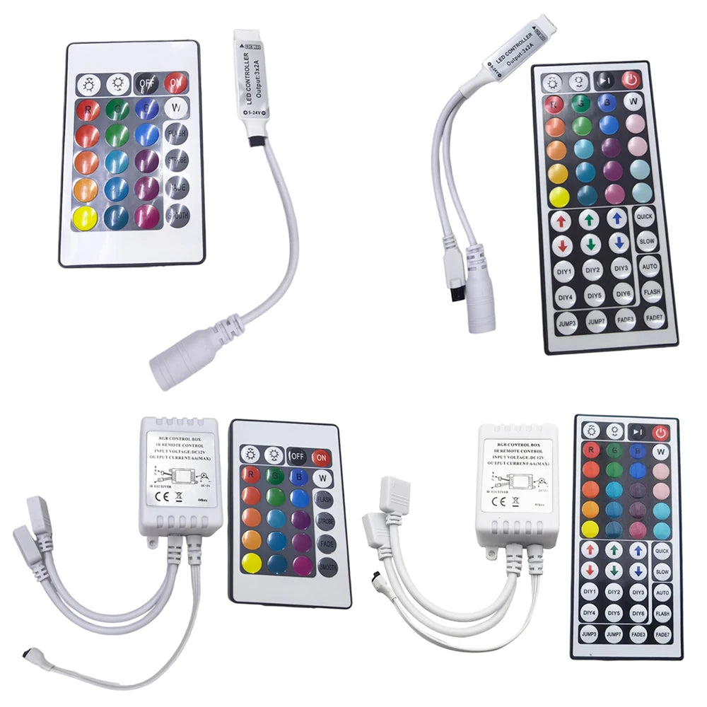 contrôleur lumière led rgb 24 touches 44 touches télécommande ir blanc noir moderne