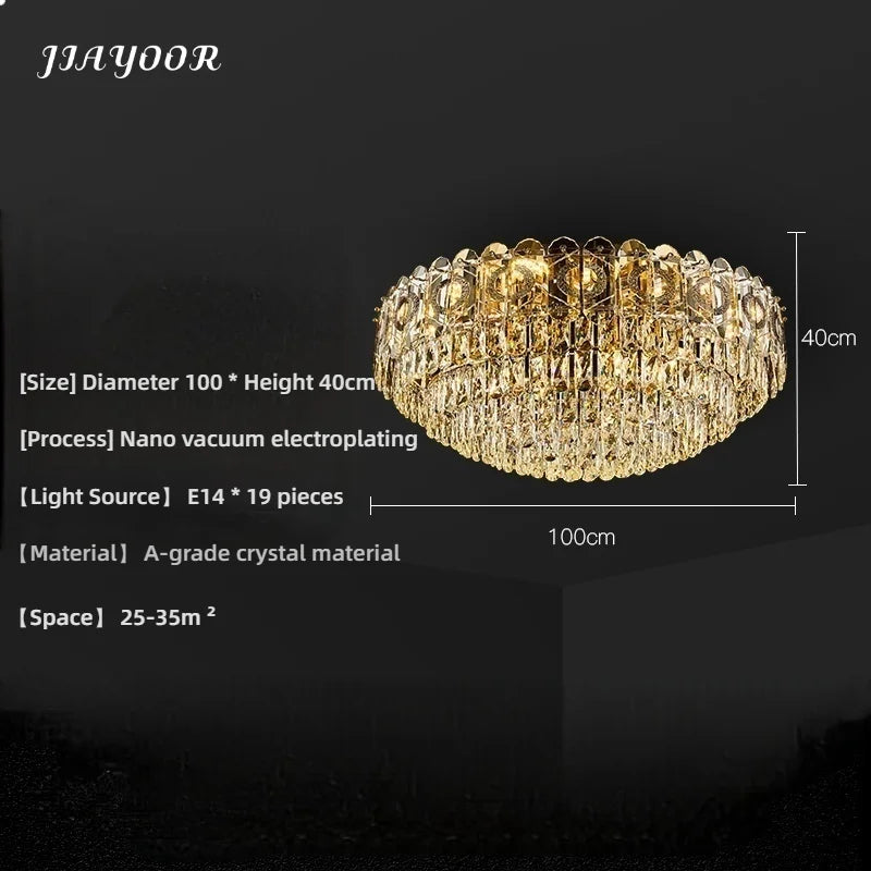 lampe moderne élégante cristal doré brillant led transparent chambre salon