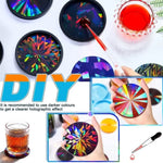 moule résine holographique géométrique moderne noir multicolore effet 3d silicone 9.5cm