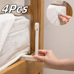 fixations antiderapantes draps housses couettes maison blanc gris modernes minimalistes visibles plastique