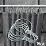 rideaux anneaux argentés modernes 50pcs opaques métal lisses maison