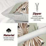 taies d'oreiller imprimées animaux zèbre girafe léopard éléphant moderne 45x45cm polyester zipper decoration chambre