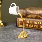 décoration intérieure or blanc sculpture céramique tasse pièce monnaie décorative artistiqueillusionnistemat
