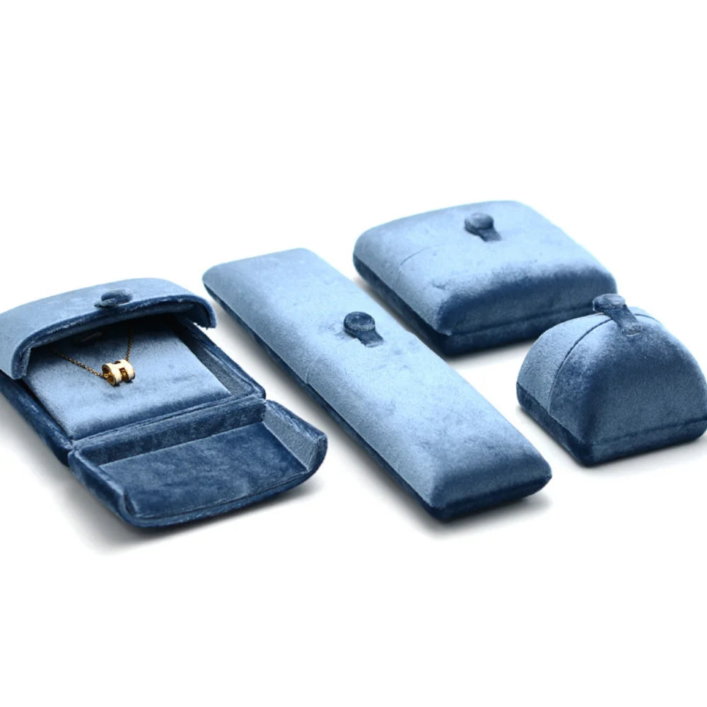 boîtes bijoux velours bleu classique colliers bagues bracelets organizer dropshipping
