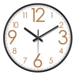 horloge murale quartz aiguille noir blanc simple facile lecture minimaliste sans tic tac moderne