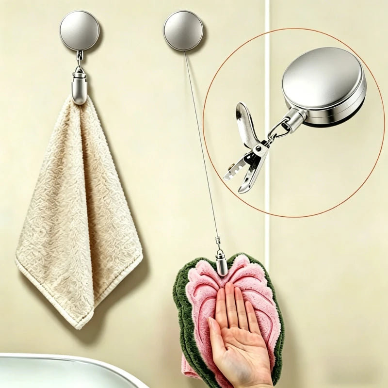 porte serviettes extensible adhésif argenté moderne salle bain utilisation multiple réutilisable pratique