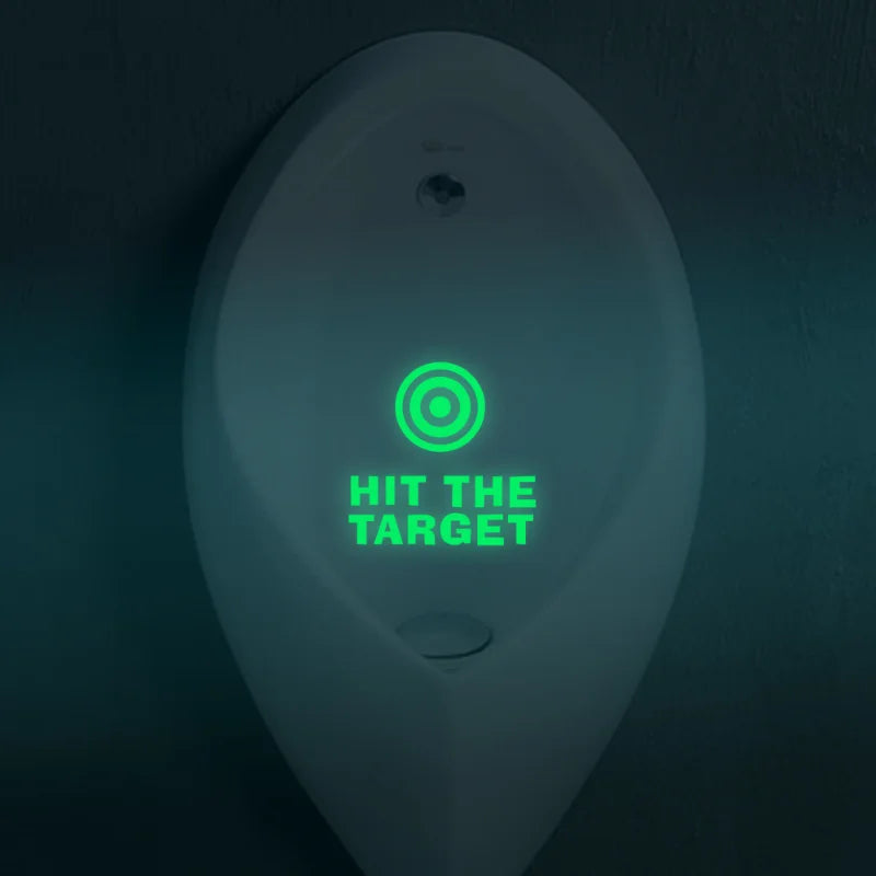 sticker urinoir blanc cible verte hit target lumineux salle bain décoration moderne pvc