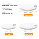 plafonnier led moderne blanc 37cm 2492000 flux lumineux cuisine chambre salon salle bain