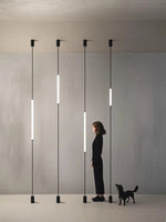lampe sol moderne led blanc noir minimaliste pied stable câble alimentationflux lumineux élevé