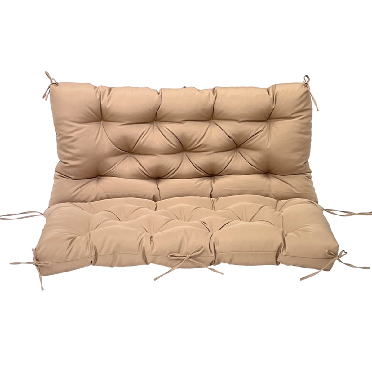 coussin balançoire extérieur gris capitonné imperméable rubans fixation banc jardin moderne