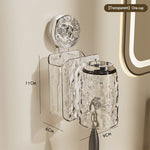 porte brosses dents gobelets transparent moderne texturé fixation suction salle bain