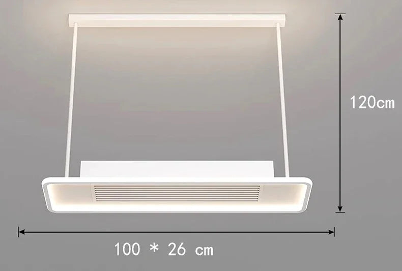 plafonnier led moderne blanc rectangulaire grille ventilation salon chambre minimaliste