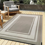 tapis extérieur moderne polypropylène noir blanc gris motifs floraux rectangleversible imperméable double face